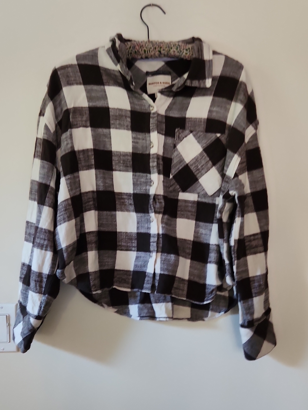 Scotch & Soda Brown and Cream Plaid Button-Down